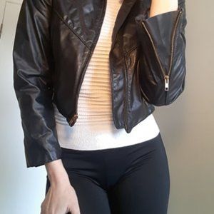 Women's Leather Jacket - Western-style Accents